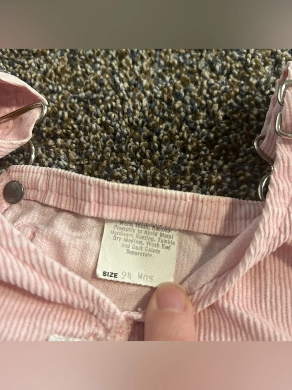Vintage 80s 90s OshKosh B'Gosh 24 month pink toddler corduroy vestbak overalls